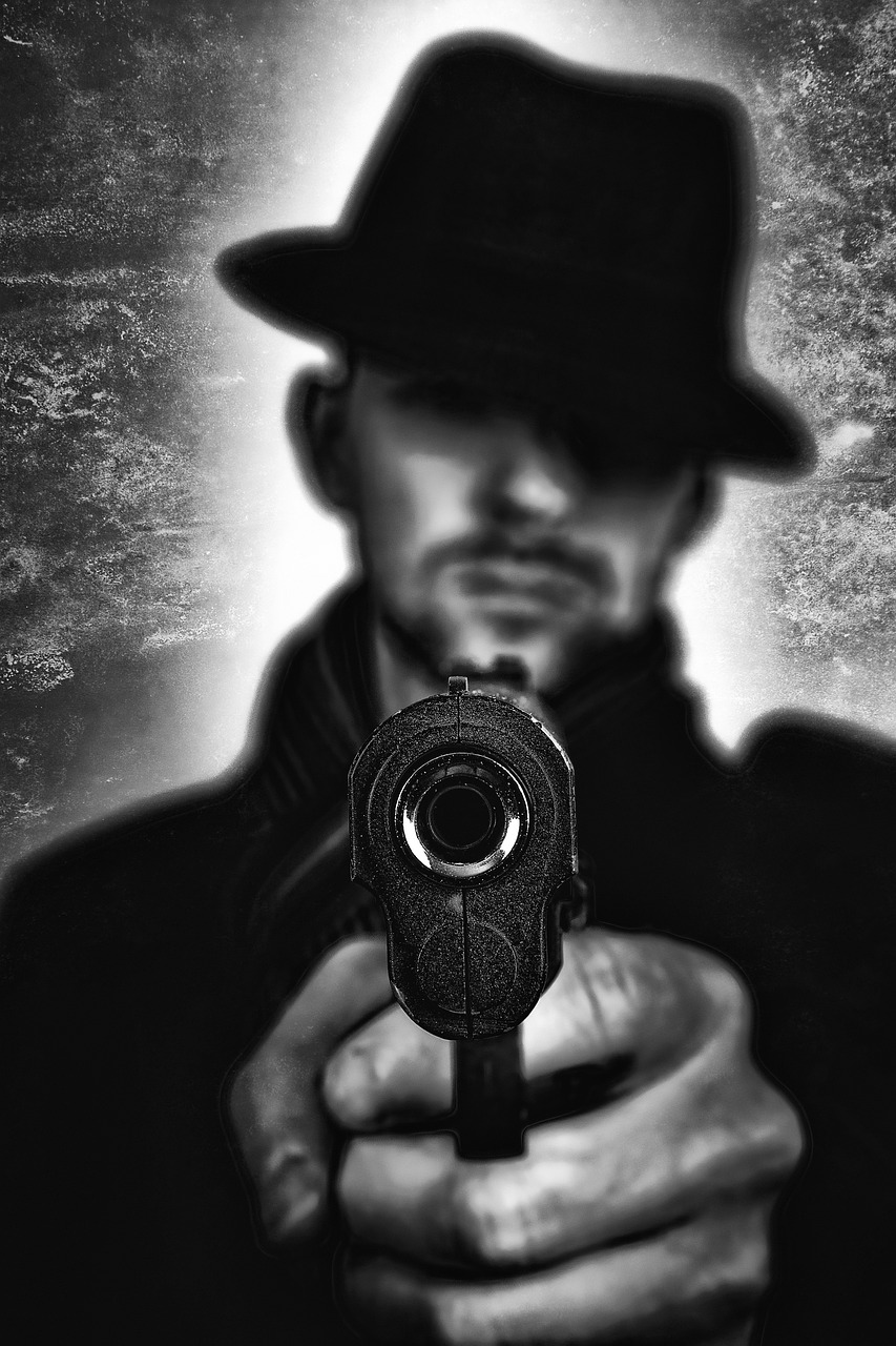 Man with gun. 